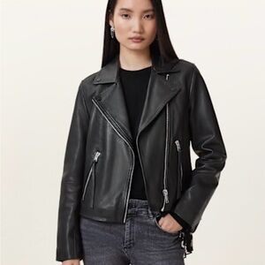 NWT AllSaints 100% Lambs Leather Dalby Leather Biker Jacket - US 4